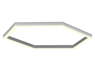 Светильник Шестигранник S50 (RAL9003/634*6mm/LT70 — 3K/80W)
