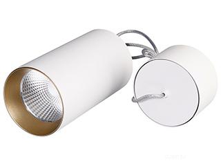 Светильник подвесной SP-POLO-R85-2-15W Warm White 40deg (White, Gold Ring) (Arlight, IP20 Металл, 3 года)