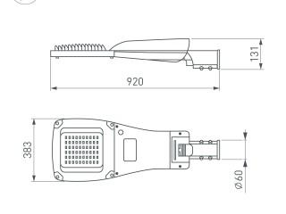 Светильник OXOR-GRES-920х383-240W Day4000 (GR, 150x80 deg, 230V) IP66 (Arlight, -)