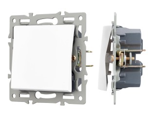 Механизм выключателя одноклавишный перекрёстный SWT-MKX1-PL-WH (250V, 16A) (Arlight, -)