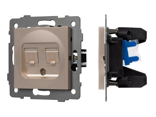 Механизм компьютерной розетки двойной SCT-MPC2-PL-GD-V (RJ-45, CAT6) (Arlight, -)