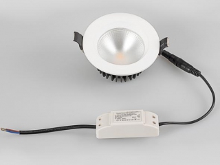 Встраиваемый круглый светильник, угол 110°. Белая лицевая панель. IP44. Питание AC180-240V