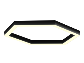 Светильник HOKASU Hexagon 35/40 (RAL9005/404*6mm/LT70 — 3K/52W)