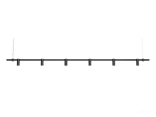 Подвесной светильник HOKASU PL9 (RAL9005/3000mm – D55/140mm/4K/60W/38deg)