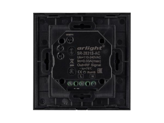 Панель Sens SR-2831S-AC-RF-IN Black (220V,RGBW,1зона) (Arlight, IP20 Пластик, 3 года)