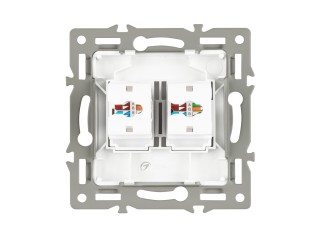 Механизм компьютерной розетки двойной SCT-MPC2-PL-WH (RJ-45, CAT6) (Arlight, -)