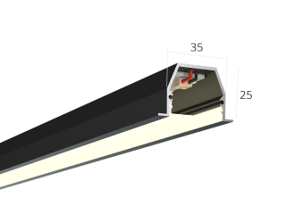 Линейный светильник HOKASU 35/25 IN (RAL9005/625mm/LT70 — 4K/9W)