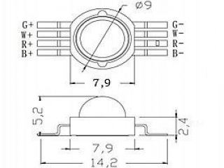 Мощный светодиод ARPL-4W-EPA-RGBW (350mA) (Arlight, Emitter)