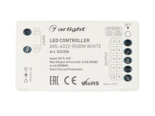 Контроллер ARL-4022-RGBW White (5-24V, 4x4A, ПДУ 24кн, RF) (Arlight, IP20 Пластик, 3 года)