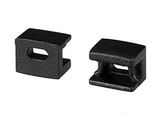 Заглушка PLINTUS-FANTOM-BENT BLACK с отверстием (Arlight, Пластик)