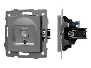 Механизм компьютерной розетки SCT-MPC1-PL-GR-V (RJ-45, CAT6) (Arlight, -)