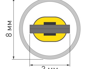 Лента герметичная LUNA-X960-D8mm 24V Warm2700 (8 W/m, IP65, 360deg, 5m) (Arlight, -)