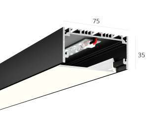 Линейный светильник HOKASU 75/35 noPS (RAL9005/500mm/LT70 — 4K/11W)
