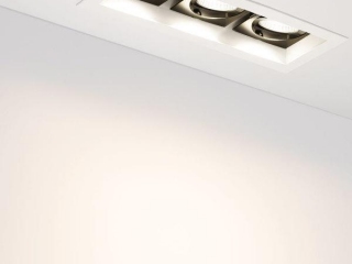 Встраиваемый карданный светильник. Угол 38°. Корпус из белого алюминия 