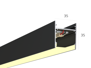 Линейный светильник HOKASU S35 (RAL9005/1000mm/LT70 — 3K/14W)