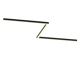 Светильник ЗигЗаг S50 (RAL9005/3x1250mm-90/LT70 — 3K/78W)