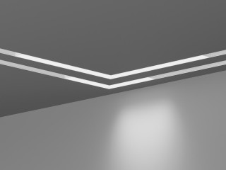 Линейный трековый светильник Fold Angle размещается в углу трека. Благодаря матовому рассеивателю и широкому углу света (120°) светильник обеспечивает высокий уровень зрительного комфорта и исключает слепящий эффект.