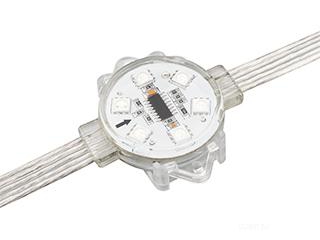 Модуль управляемый VISOR-DMX-5060-6-24V RGB 120deg (D40x12mm, 1.5W, IP68) (Arlight, Пластик, 3 года)