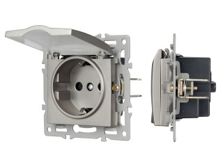 Механизм розетки влагозащищённый SCT-MCP-PL-GR (250V, 16A) (Arlight, -)