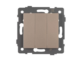 Механизм выключателя трехклавишный непроходной SWT-MK03-PL-GD-V (250V, 10A) (Arlight, -)