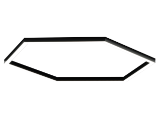 Светильник Шестигранник S50 (RAL9005/824*6mm/LT70 — 4K/104W)