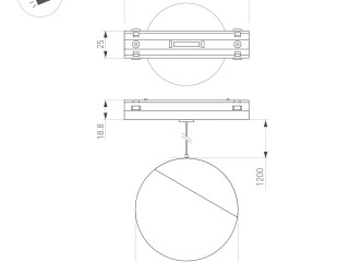 Светильник MAG-VIBE-EMISFERO-HANG-R100-6W Day4000 (WH, 130 deg, 48V) (Arlight, IP20 Металл, 5 лет)