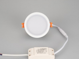 Круглый светильник с контурным свечением. Корпус IP44 белый + вставка поликарбонат PC. 