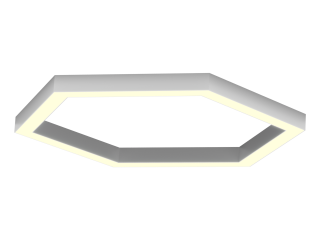 Светильник HOKASU Hexagon 35/40 (RAL9003/404*6mm/LT70 — 3K/52W)