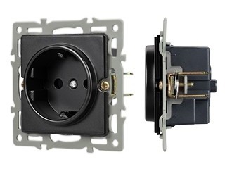 Механизм электрической розетки SCT-GP-MEU-PL-BK (250V, 16A) (Arlight, -)