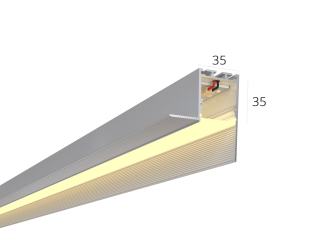Линейный светильник HOKASU S35 edgeless-w (Anod/2000mm/LT70 — 3K/28W)