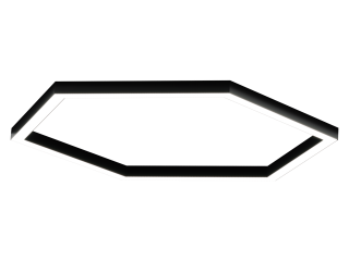 Светильник Шестигранник S50 (RAL9005/634*6mm/LT70 — 4K/80W)