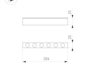 Светильник MAG-DOTS-25-L200-6W Warm3000 (WH, 30 deg, 24V) (Arlight, IP20 Металл, 5 лет)