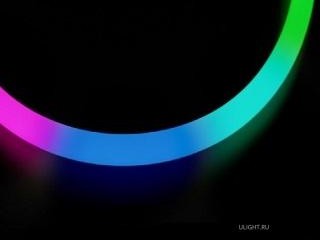 Лента герметичная SPI-MOONLIGHT-TOP-G180-D40mm 12V RGB 360deg (21.6 W/m, IP65, 5m, wire x1) (Arlight, Вывод прямой, 2 года)