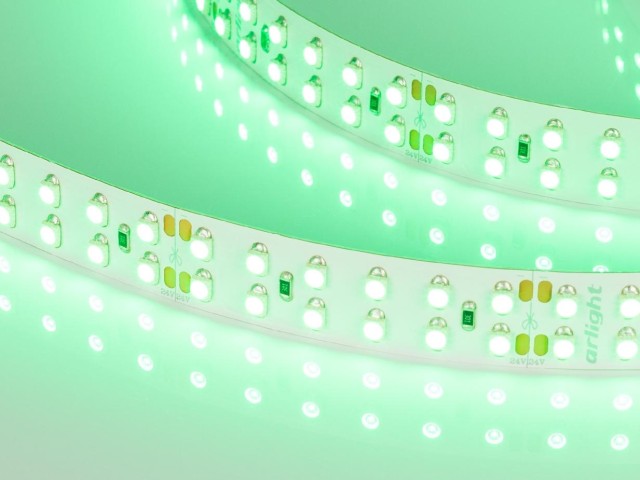 Лента RT 2-5000 24V Green 2x2 (3528, 1200 LED, LUX) (Arlight, 19.2 Вт/м, IP20) фото:1