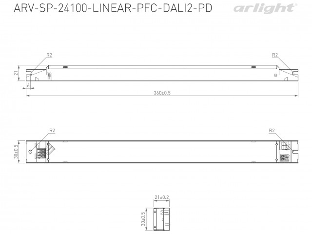 Блок питания ARV-SP-24100-LINEAR-PFC-DALI2-PD (24V, 4.2A, 100W) (Arlight, IP20 Металл, 5 лет) фото:2