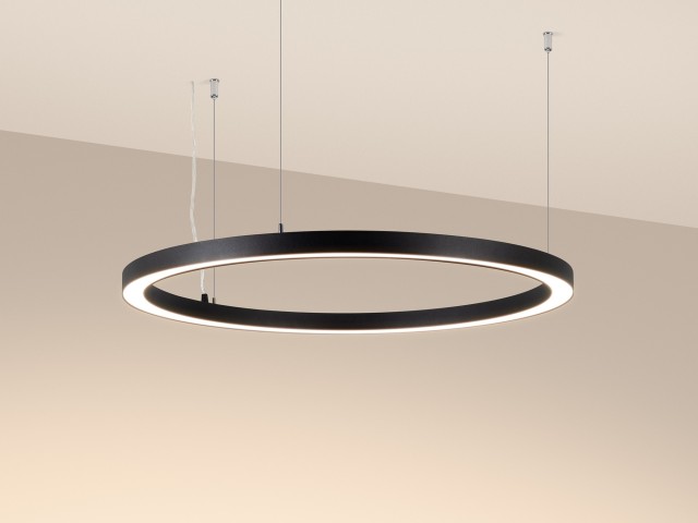 Светильник SP-CIRCLE-HANG-O3535-D900-55W Warm3000 (RAL9005, 120 deg, 230V) IP40 LED (Arlight, Алюминий) фото:1