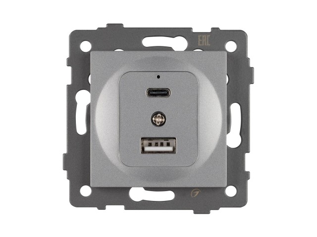 Механизм USB розетки SCT-MUAC-PL-GR-V (5V, 3A, QC4) (Arlight, -) фото:3