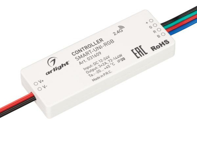 Контроллер SMART-UNI-RGB (12-24V, 3x2A, 2.4G) (Arlight, IP20 Пластик, 5 лет) фото:2