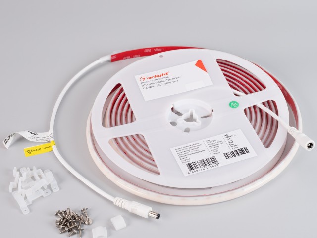 Лента герметичная RTW-PSW-A308-12mm 24V Warm3500 (14 W/m, IP67, 2835, 5m) (Arlight, 5 лет) фото:1