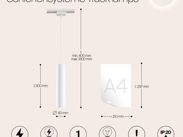Трековый светильник Technical TR008-1-GU10-W фото:6