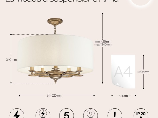 Подвесной светильник Maytoni H007PL-05G фото:7