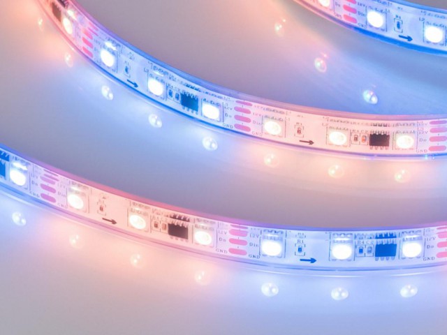 Лента герметичная SPI-P-B60-12mm 12V RGB-PX3 (14.4W/m, IP66, 5060, 5m) (Arlight, бегущий огонь) фото:5