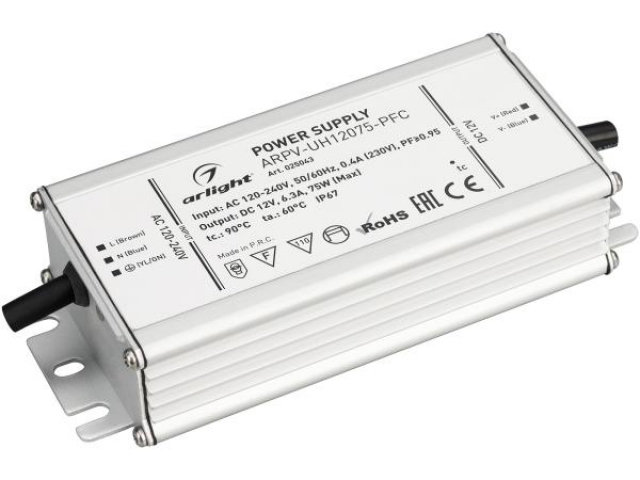 Блок питания ARPV-UH12075-PFC (12V, 6.3A, 75W) (Arlight, IP67 Металл, 7 лет) фото:3