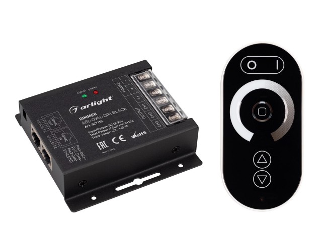 Диммер ARL-OVAL-DIM Black (12-24V, 3x10A, ПДУ Овал, RF, RJ45) (Arlight, IP20 Металл, 3 года) фото:7