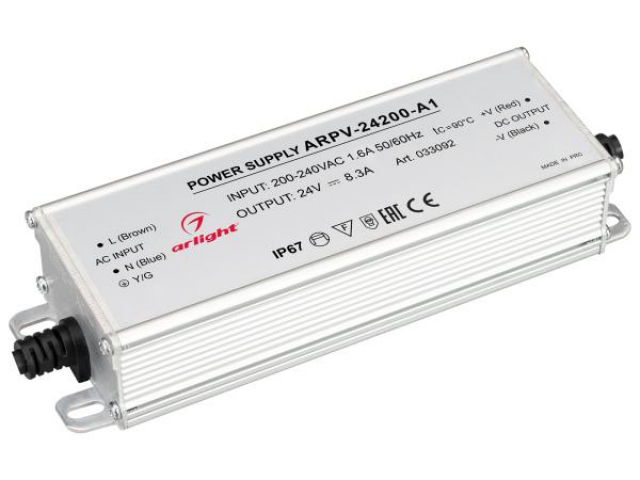 Блок питания ARPV-24200-A1 (24V, 8.3A, 200W) (Arlight, IP67 Металл, 3 года) фото:8