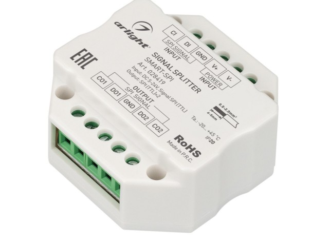 Усилитель SMART-SPI (12-24V, 2 output) (Arlight, IP20 Пластик, 5 лет) фото:6