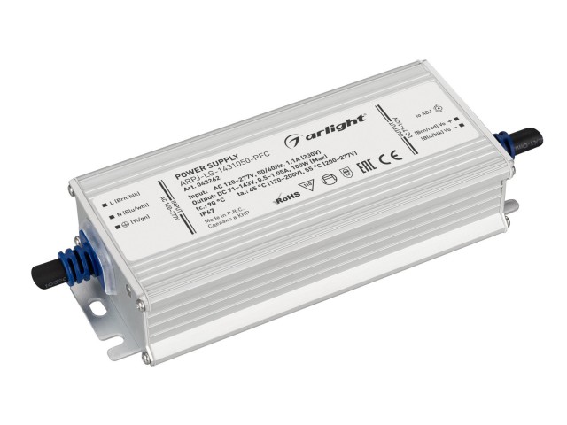 Блок питания ARPJ-LG-1431050-PFC (100W, 71-143V, 0.5-1.05A) (Arlight, IP67 Металл, 5 лет) фото:2