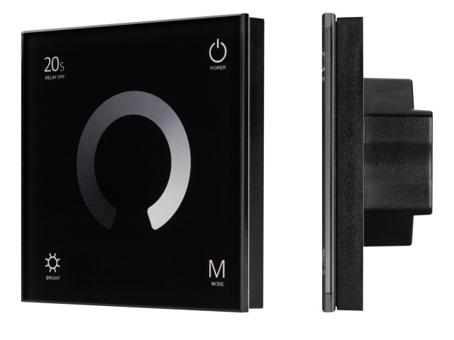 Панель SMART-P4-DIM-G-IN Black (12-24V, 4x3A, Sens, 2.4G) (Arlight, IP20 Пластик, 5 лет) фото:1