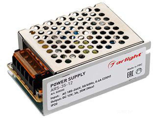 Блок питания ARS-35-12 (12V, 3A, 35W) (Arlight, IP20 Сетка, 2 года) фото:3