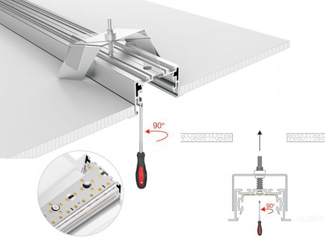 Профиль с экраном S2-LINIA69-F-2500 ANOD+OPAL (Arlight, Алюминий) фото:3